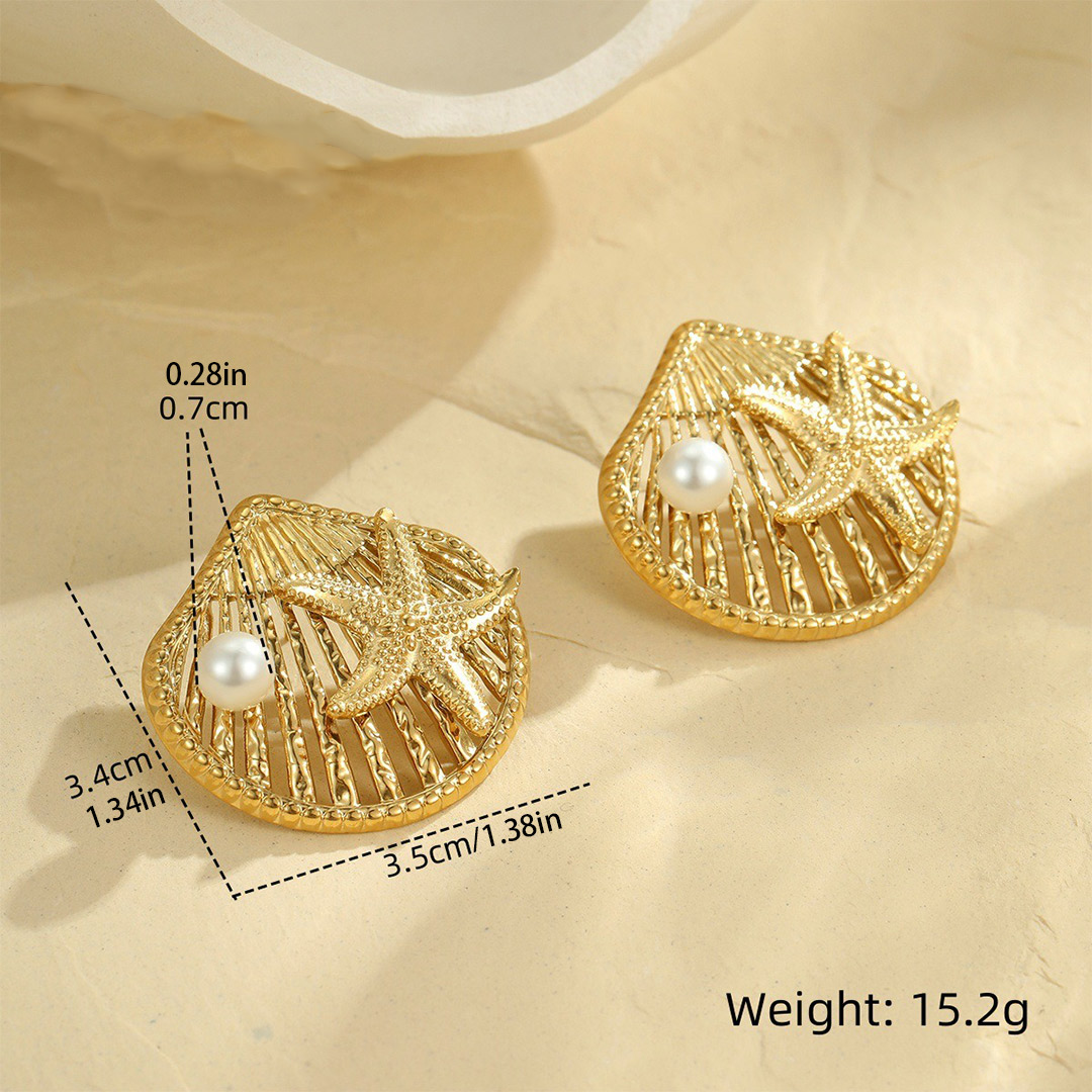 Ocean Wind Sea Star Drop Earrings