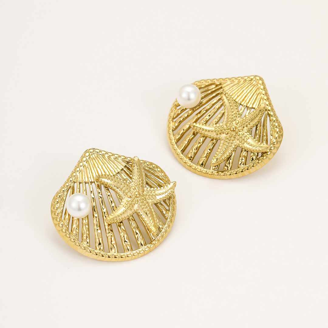 Ocean Wind Sea Star Drop Earrings