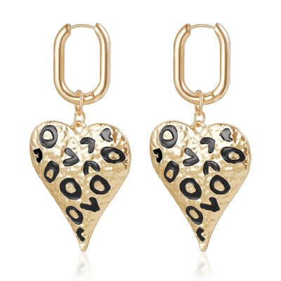 Drip Oil Spot Heart-Shaped Drop Earrings