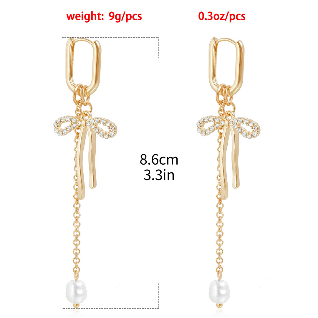 Butterfly Tassel Pearl Dangle Earrings