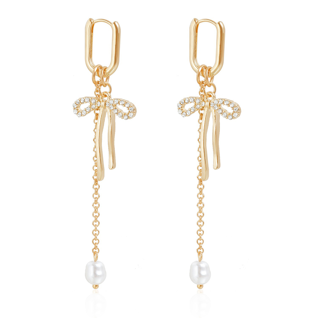 Butterfly Tassel Pearl Dangle Earrings