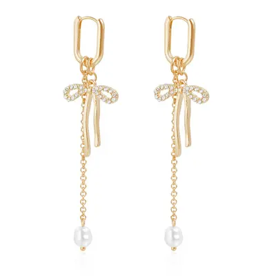Butterfly Tassel Pearl Dangle Earrings