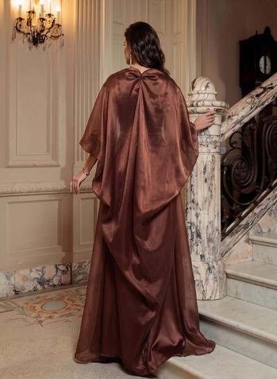 Sheath/Column Asymmetrical Sleeveless Floor-Length Stretch Satin Evening Dresses