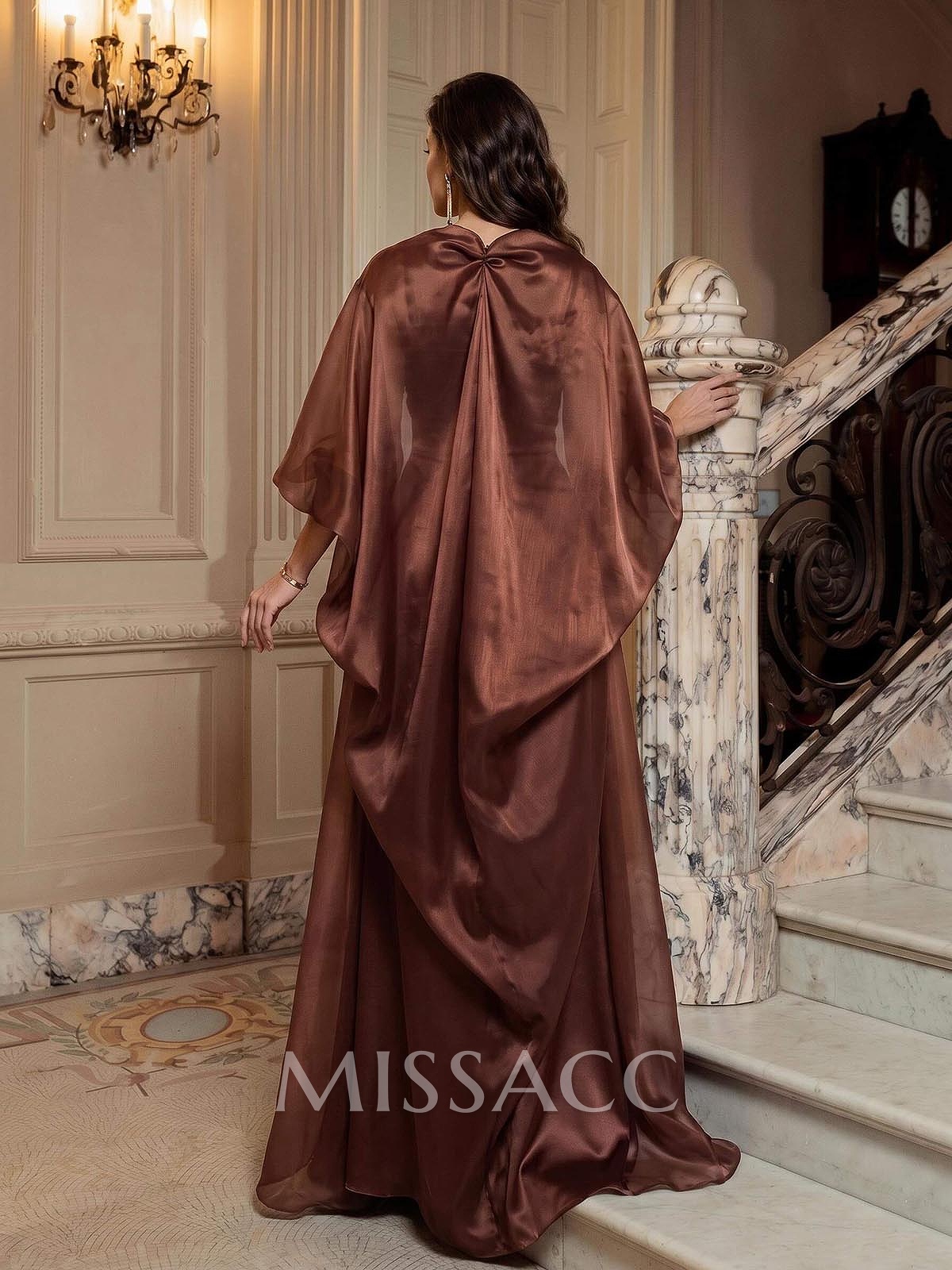 Sheath/Column Asymmetrical Sleeveless Floor-Length Stretch Satin Evening Dresses