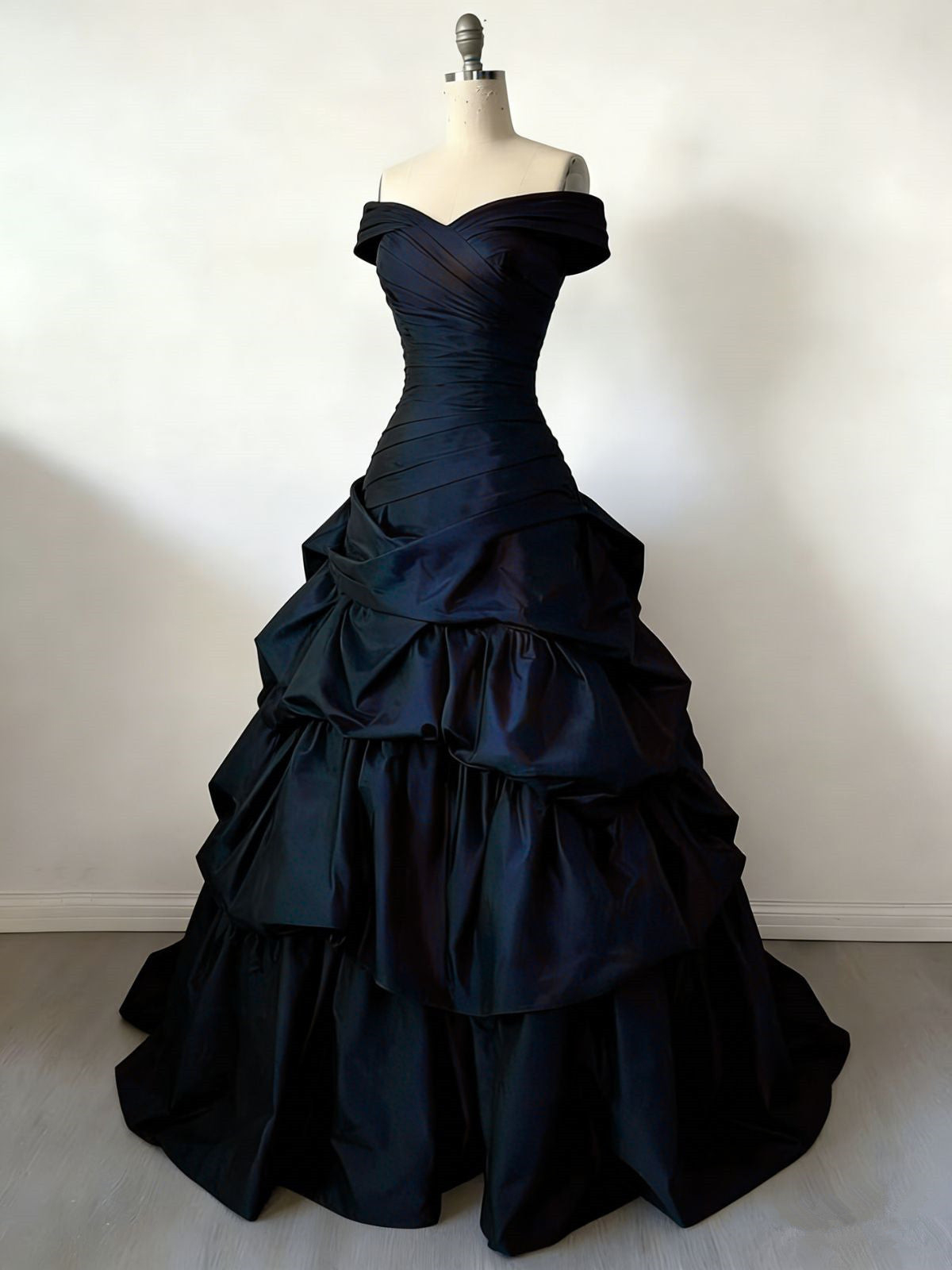 Sheath/Column Off-The-Shoulder Sleeveless Sweep Train Matte Satin Evening Dresses With Cascading Ruffles
