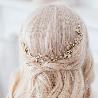 Pearl And Leaf Wedding Headpiece