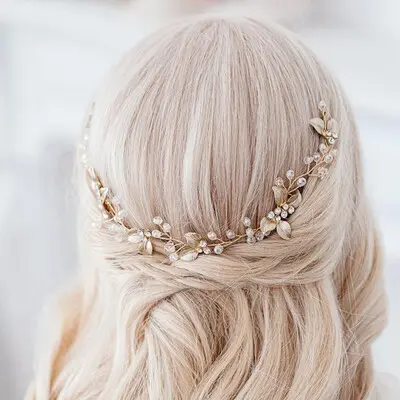 Pearl And Leaf Wedding Headpiece
