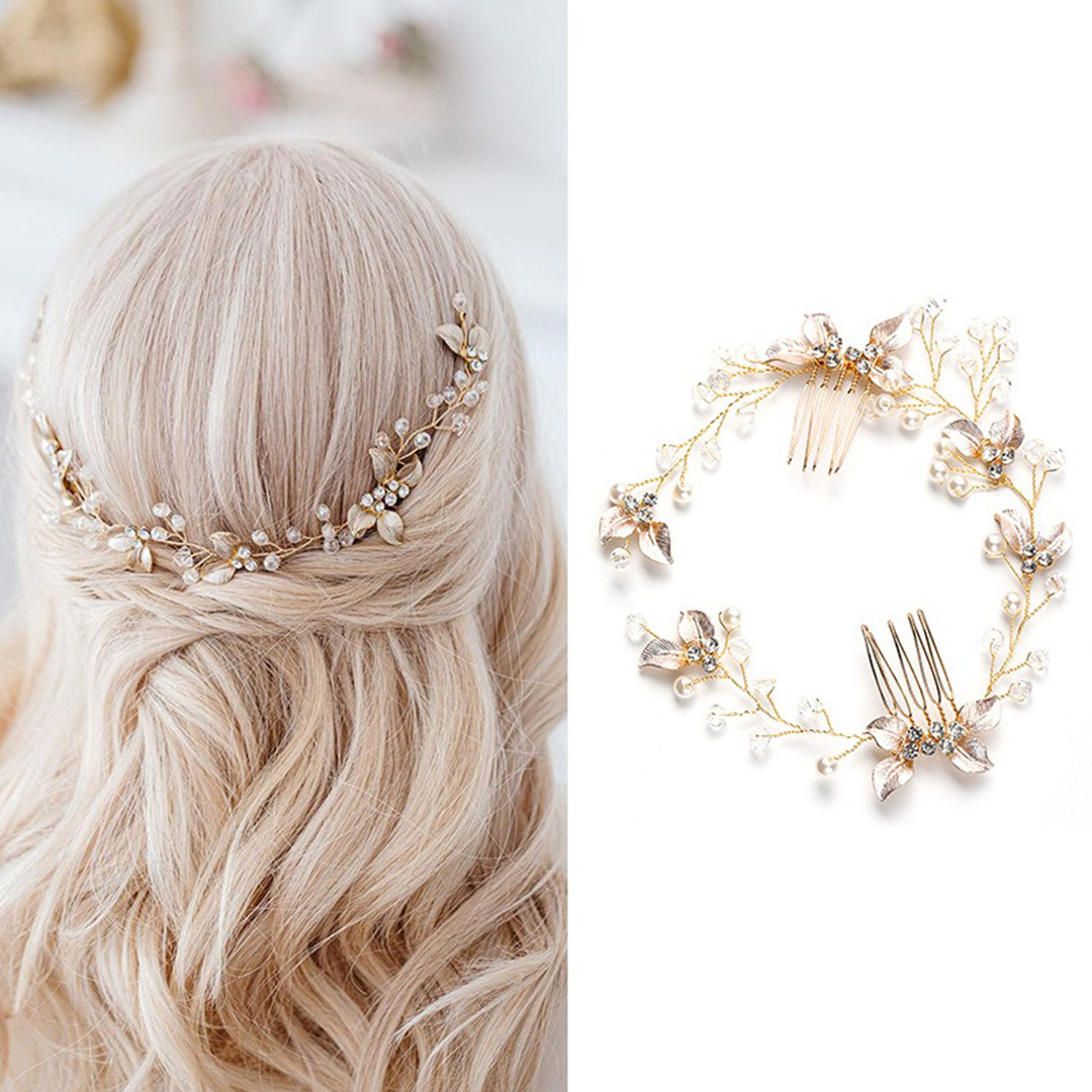 Pearl And Leaf Wedding Headpiece