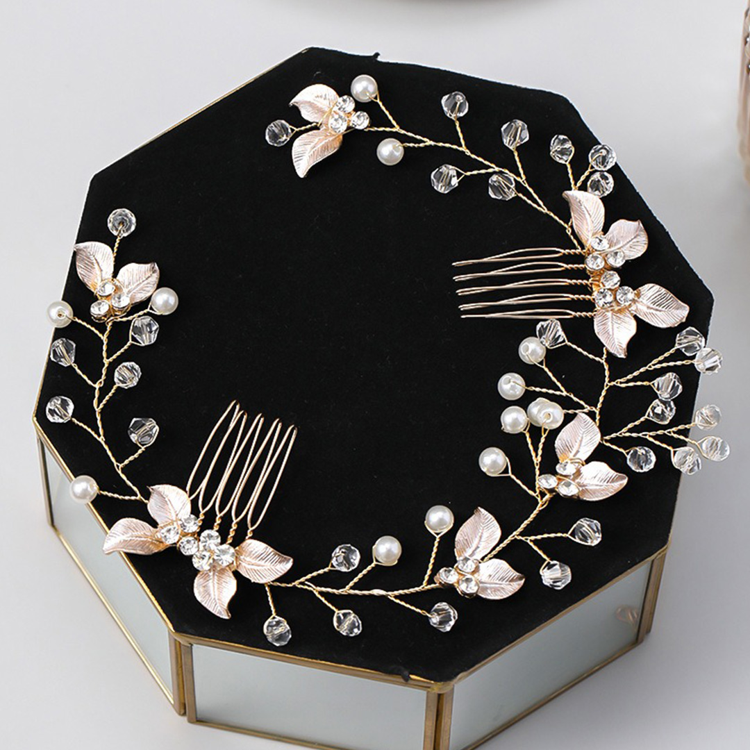 Pearl And Leaf Wedding Headpiece