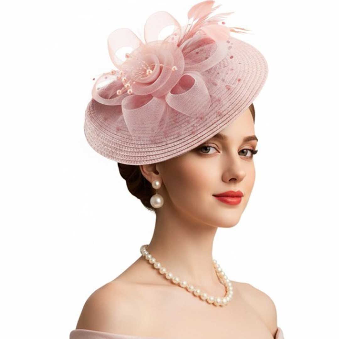 Headband Fascinator Kentucky Derby Hat With Feather/Pearl/Floral