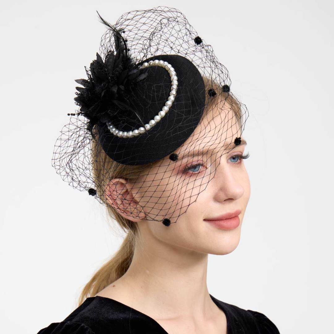 Elegant Vintage Flower Tulle Mesh Cocktail Kentucky Derby Pillbox Hats Fascinators With Clip