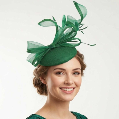 Vintage Tea Party Pillbox Hat Hair Clip Fascinator With Feather/Bowknot