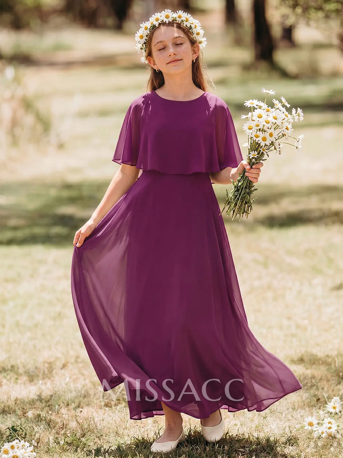 a line scoop floor length chiffon bridesmaid dress Missacc Celadon Bridesmaid Elegant A-Line Scoop Neck Sleeveless Floor-Length Chiffon Bridesmaid Dresses