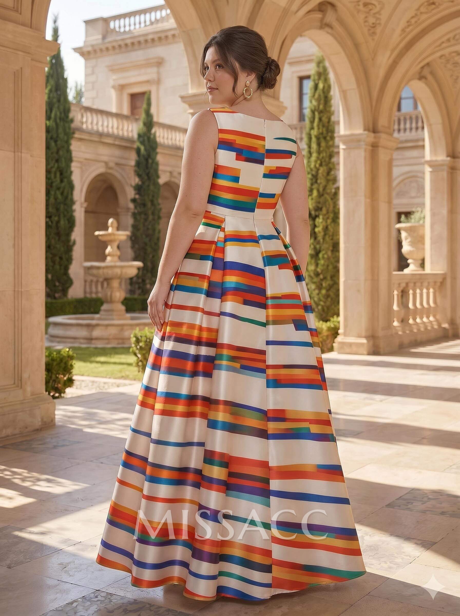 A-Line Square Neckline Sleeveless Floor-Length Satin Mother Of The Bride Dresses