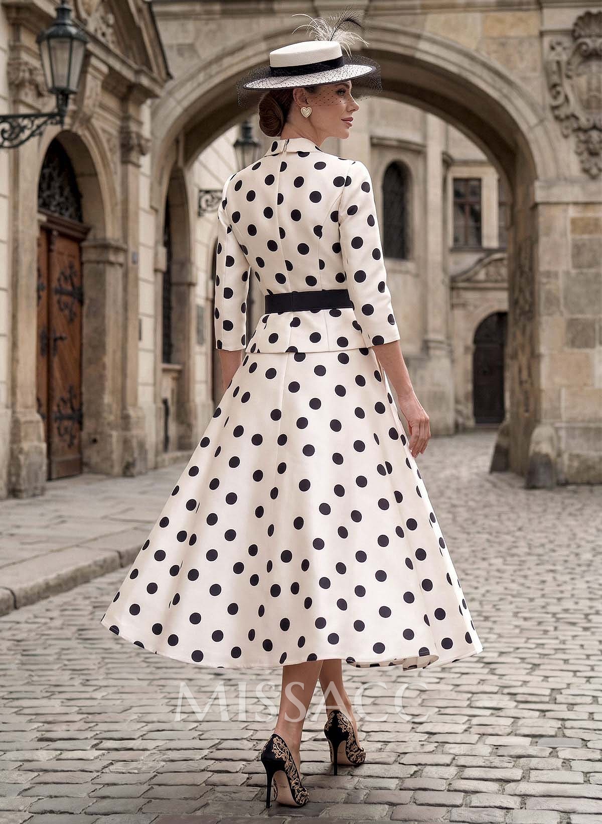 A-Line V-Neck 3/4 Sleeves Tea-Length Twill Satin Mother Of The Bride Dresses With Floral-Print/Sash A-Line V-Neck 3/4 Sleeves Tea-Length Twill Satin Mother Of The Bride Dresses With Floral-Print/Sash