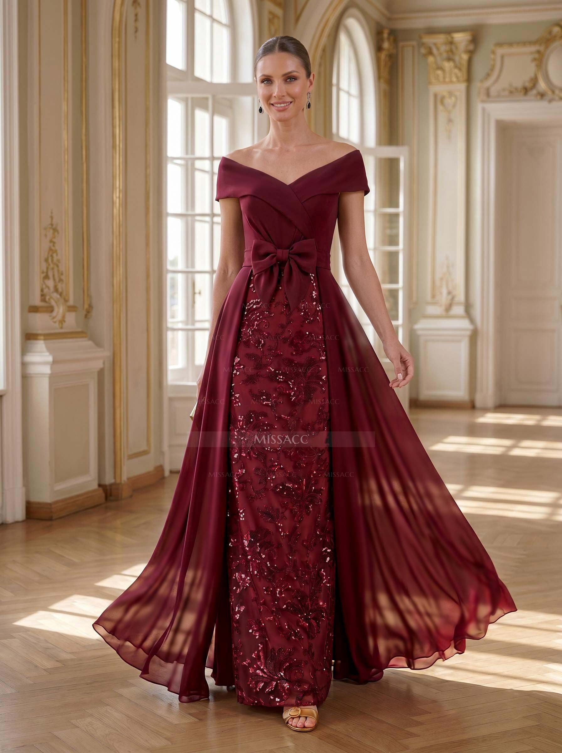 A-Line Off-The-Shoulder Sleeveless Floor-Length Chiffon Mother Of The Bride Dresses