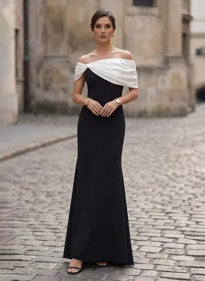 Trumpet/Mermaid Off-The-Shoulder Sleeveless Asymmetrical Elastic Satin Mother Of The Bride Dresses