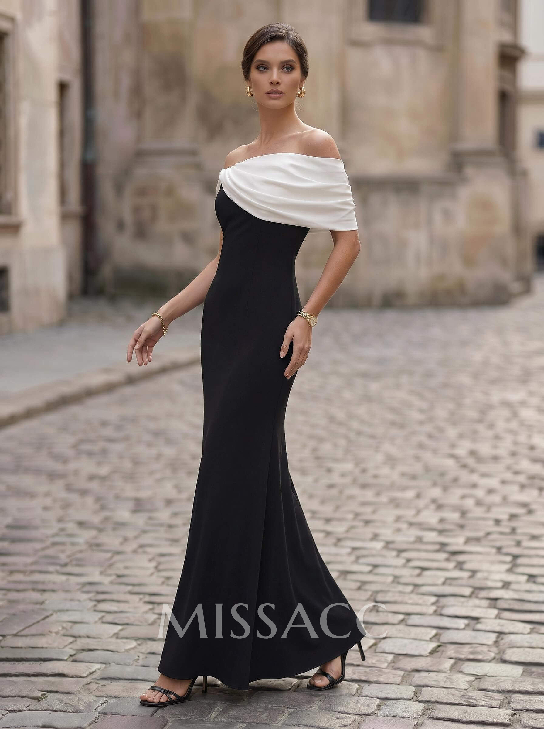 Trumpet/Mermaid Off-The-Shoulder Sleeveless Asymmetrical Elastic Satin Mother Of The Bride Dresses