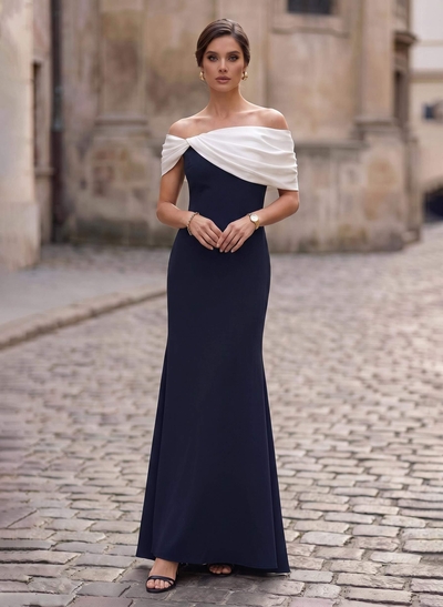 Trumpet/Mermaid Off-The-Shoulder Sleeveless Asymmetrical Elastic Satin Mother Of The Bride Dresses