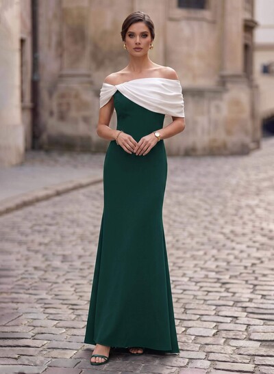 Trumpet/Mermaid Off-The-Shoulder Sleeveless Asymmetrical Elastic Satin Mother Of The Bride Dresses