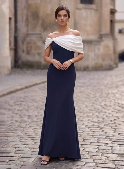 Trumpet/Mermaid Off-The-Shoulder Sleeveless Asymmetrical Elastic Satin Mother Of The Bride Dresses