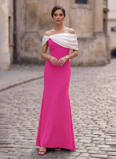 Trumpet/Mermaid Off-The-Shoulder Sleeveless Asymmetrical Elastic Satin Mother Of The Bride Dresses