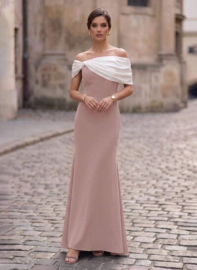 Trumpet/Mermaid Off-The-Shoulder Sleeveless Asymmetrical Elastic Satin Mother Of The Bride Dresses