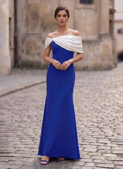 Trumpet/Mermaid Off-The-Shoulder Sleeveless Asymmetrical Elastic Satin Mother Of The Bride Dresses