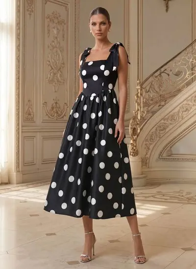 A-Line Square Neckline Sleeveless Tea-Length Satin Mother Of The Bride Dresses
