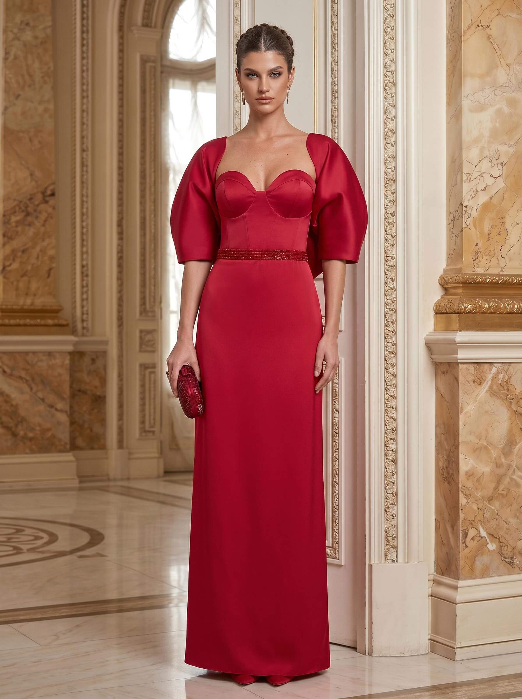 Sheath/Column Sweetheart Floor-Length Matte Satin Mother Of The Bride Dresses With Bow(s)