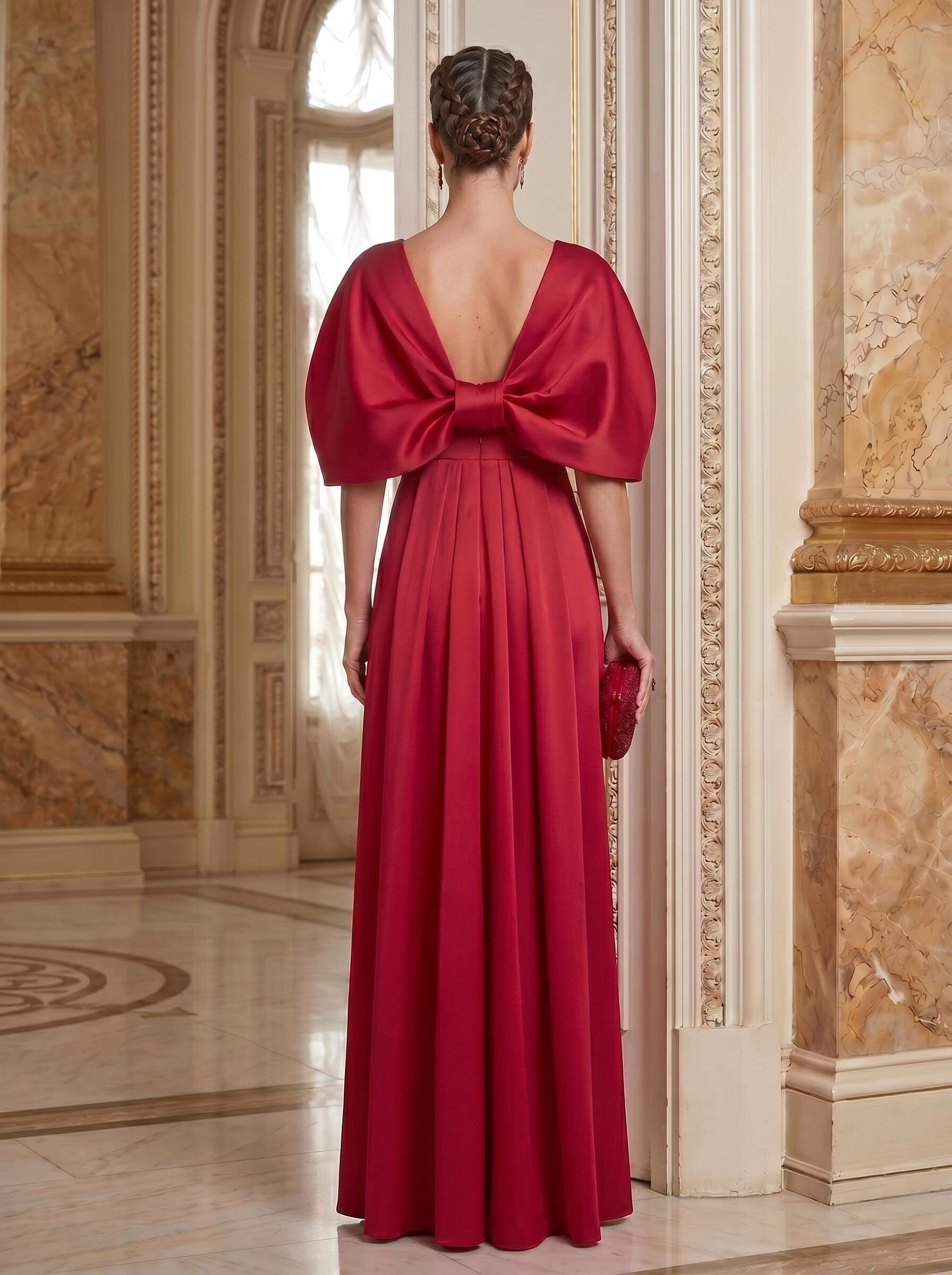 Sheath/Column Sweetheart Floor-Length Matte Satin Mother Of The Bride Dresses With Bow(s)