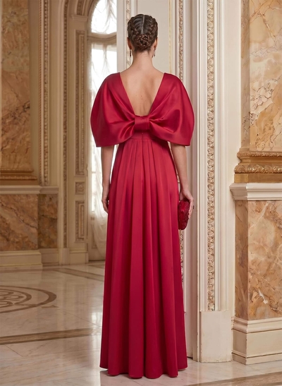 Sheath/Column Sweetheart Floor-Length Matte Satin Mother Of The Bride Dresses With Bow(s)