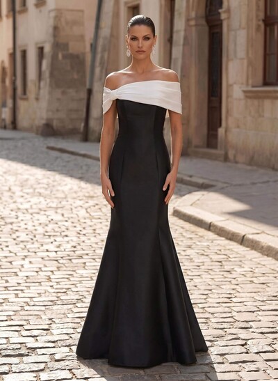 Trumpet/Mermaid Off-The-Shoulder Sleeveless Floor-Length Satin Mother Of The Bride Dresses