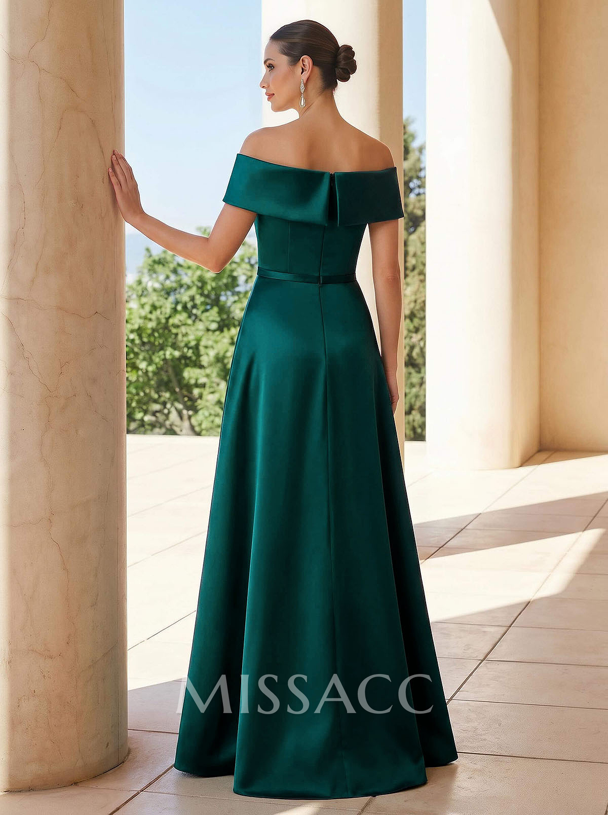 Elegant A-Line Off-The-Shoulder Sleeveless Floor-Length Satin Mother Of The Bride Dresses