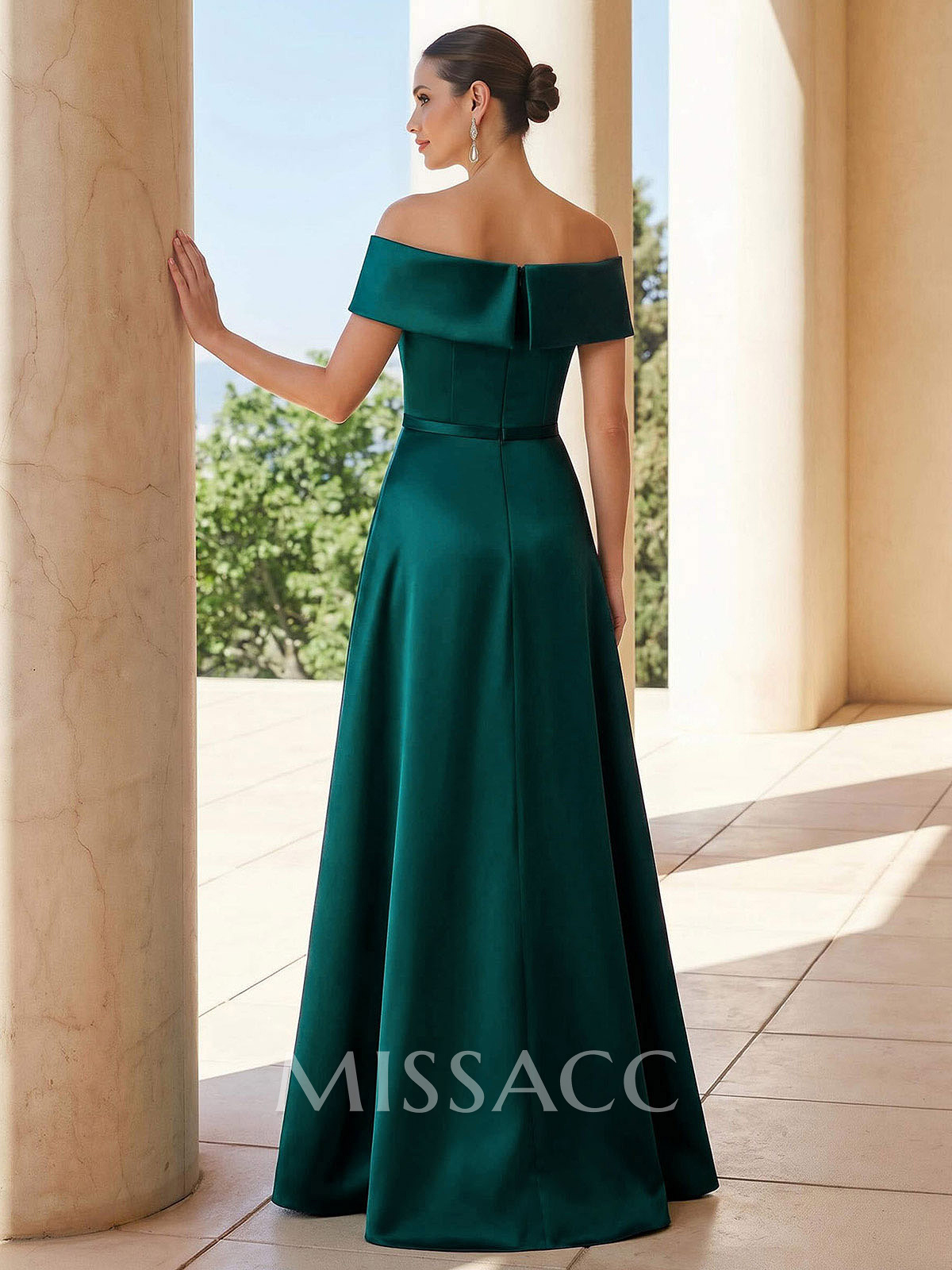 Elegant A-Line Off-The-Shoulder Sleeveless Floor-Length Satin Mother Of The Bride Dresses Elegant A-Line Off-The-Shoulder Sleeveless Floor-Length Satin Mother Of The Bride Dresses