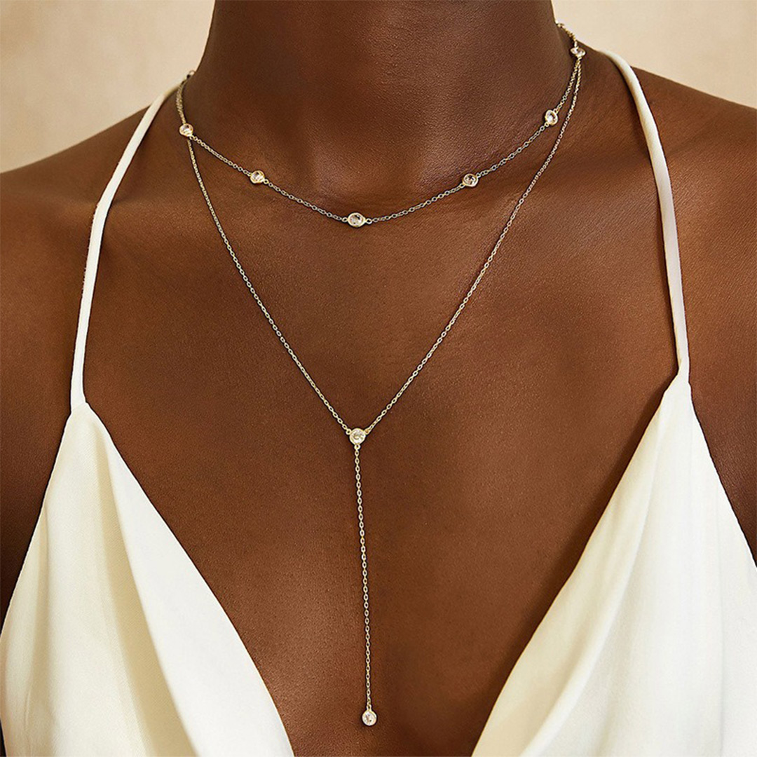 Simple Double-Layer Necklace Slim Collarbone Chain