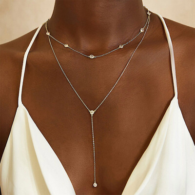Simple Double-Layer Necklace Slim Collarbone Chain