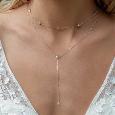 Simple Double-Layer Necklace Slim Collarbone Chain