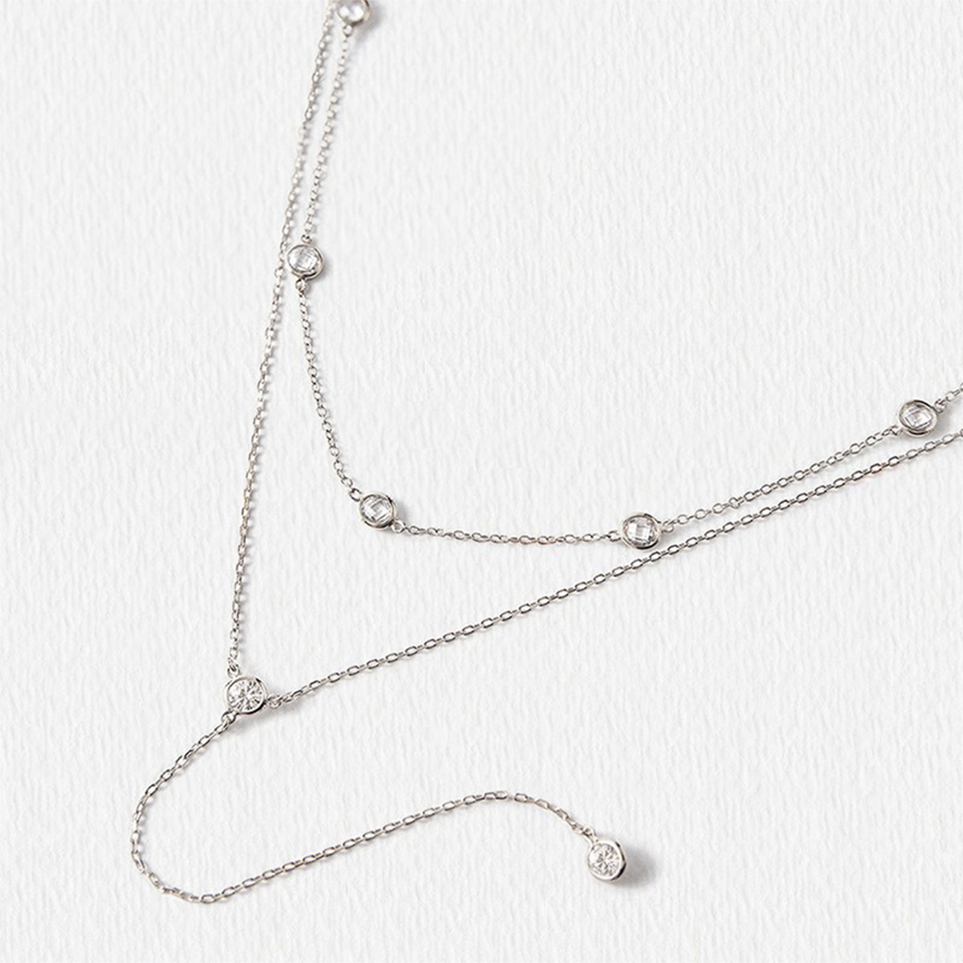 Simple Double-Layer Necklace Slim Collarbone Chain