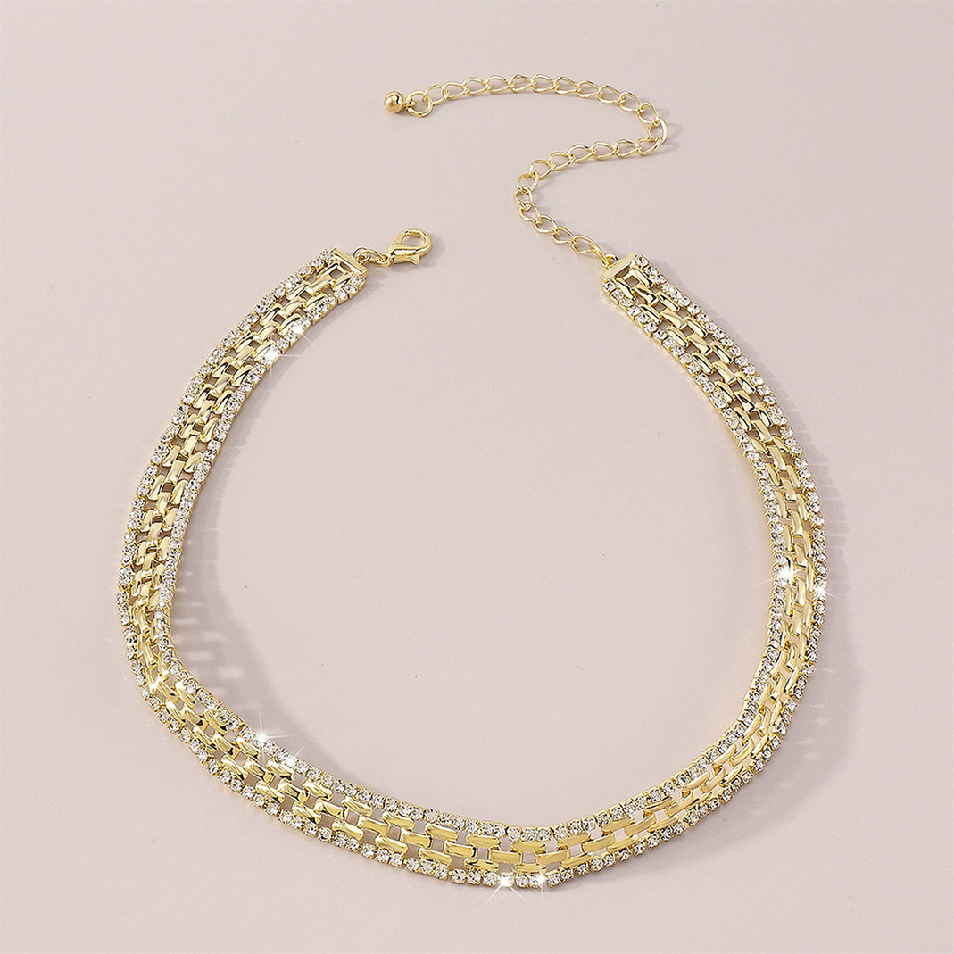Retro Rhinestone Collar Necklaces