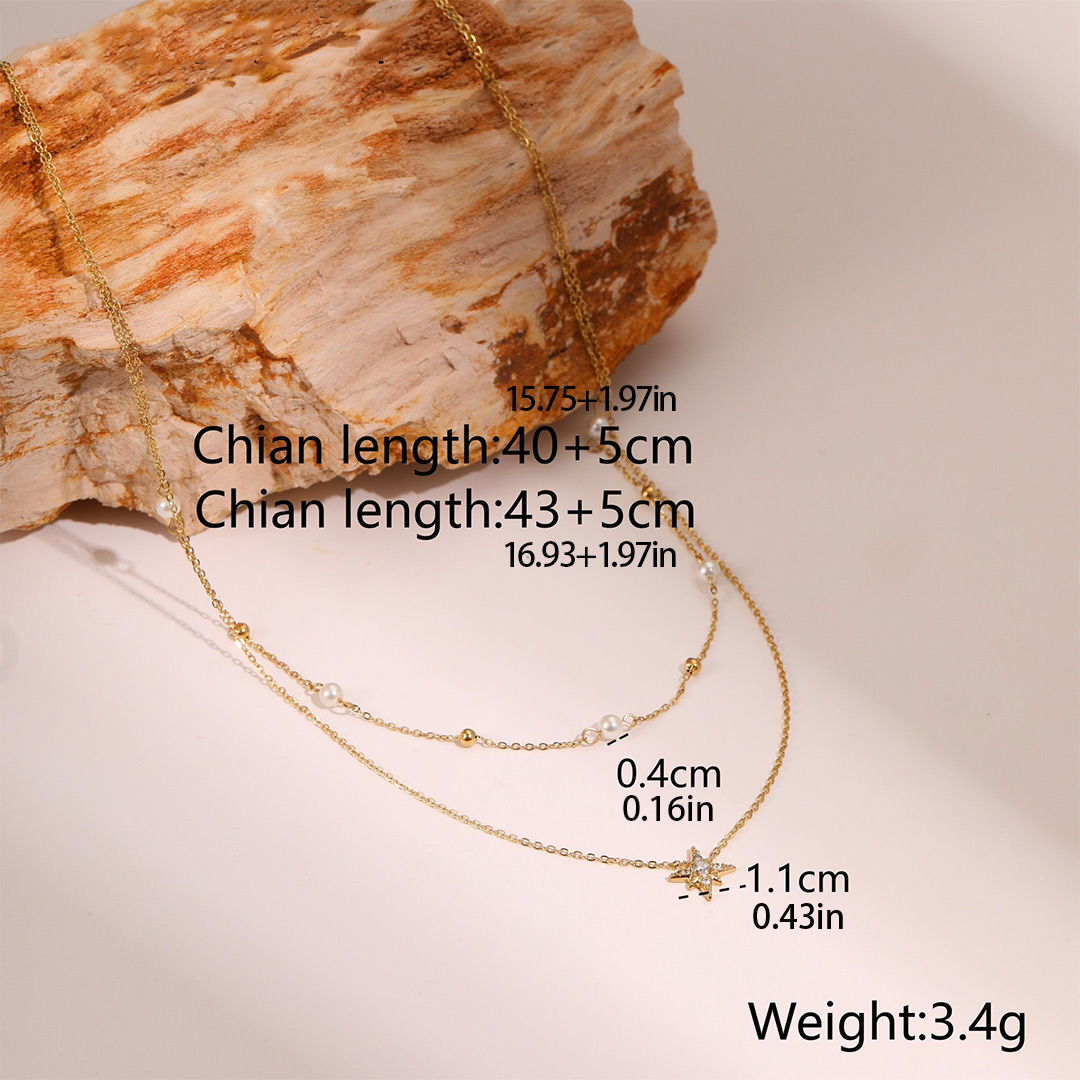 Double Layer Hexagonal Star Necklace