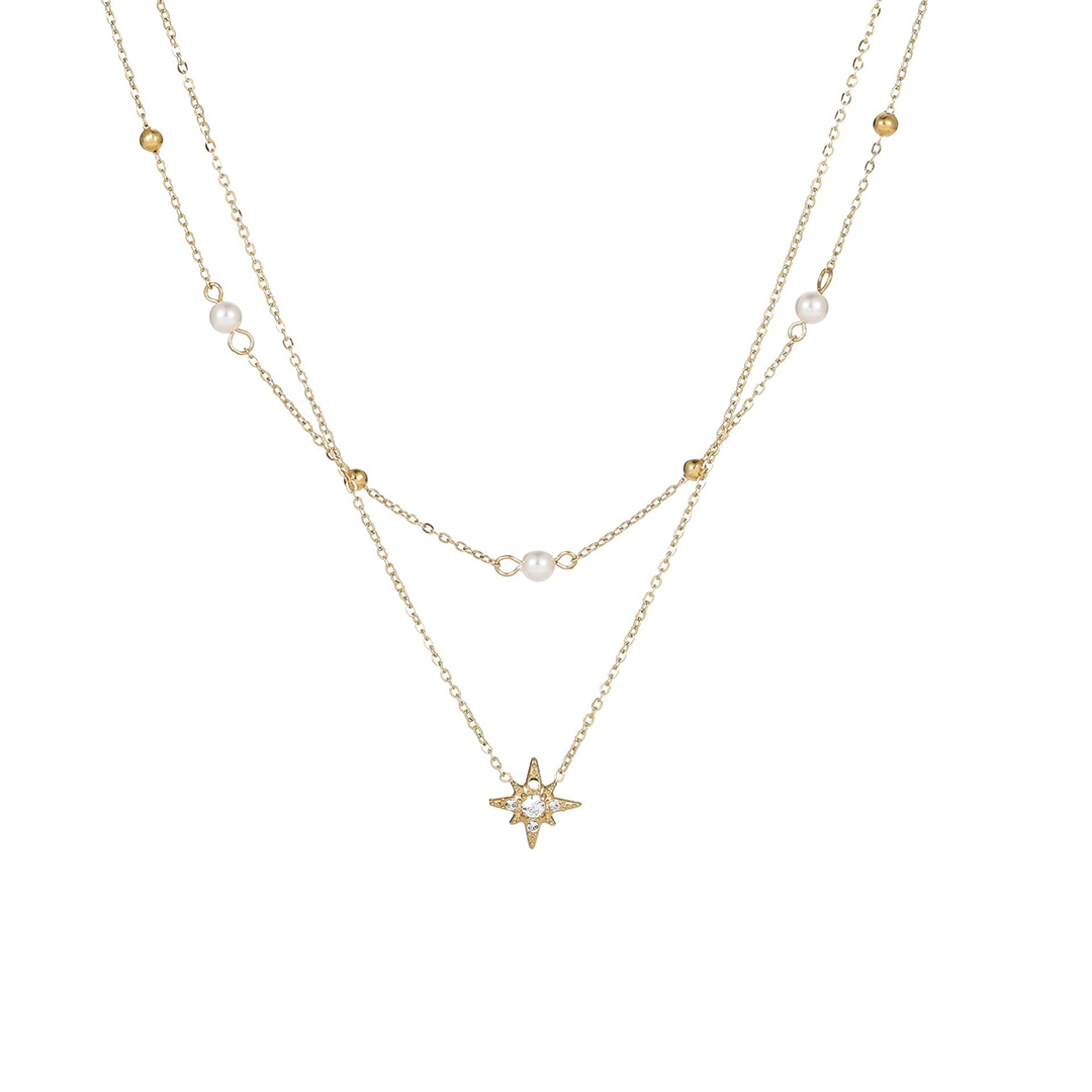 Double Layer Hexagonal Star Necklace