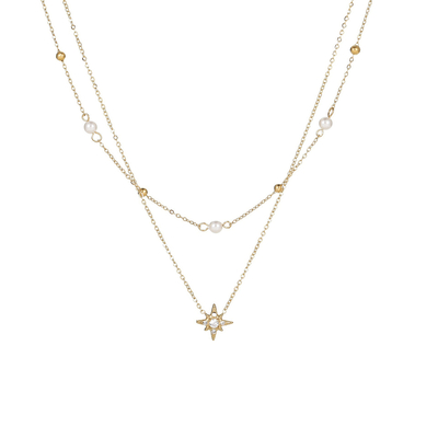 Double Layer Hexagonal Star Necklace