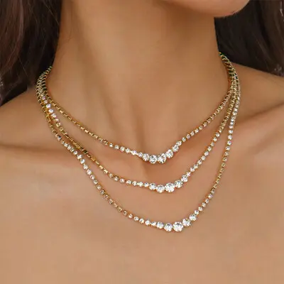 Fashion Rhinestone Multi-Layer Necklaces