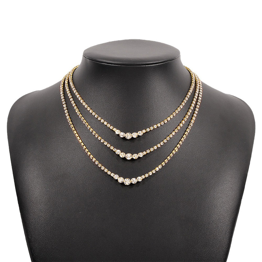 Fashion Rhinestone Multi-Layer Necklaces