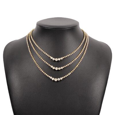 Fashion Rhinestone Multi-Layer Necklaces