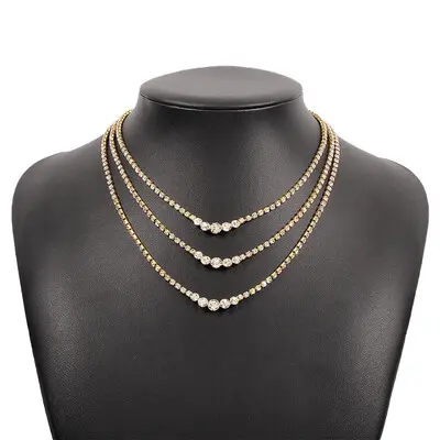 Fashion Rhinestone Multi-Layer Necklaces