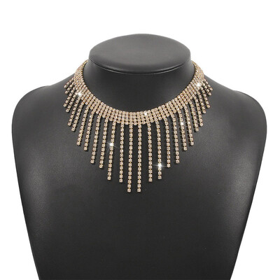Retro Rhinestone Tassel Necklaces