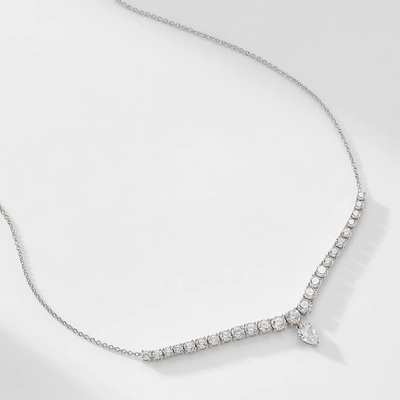 Simple Rhinestone Water Droplet Necklace