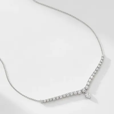 Simple Rhinestone Water Droplet Necklace